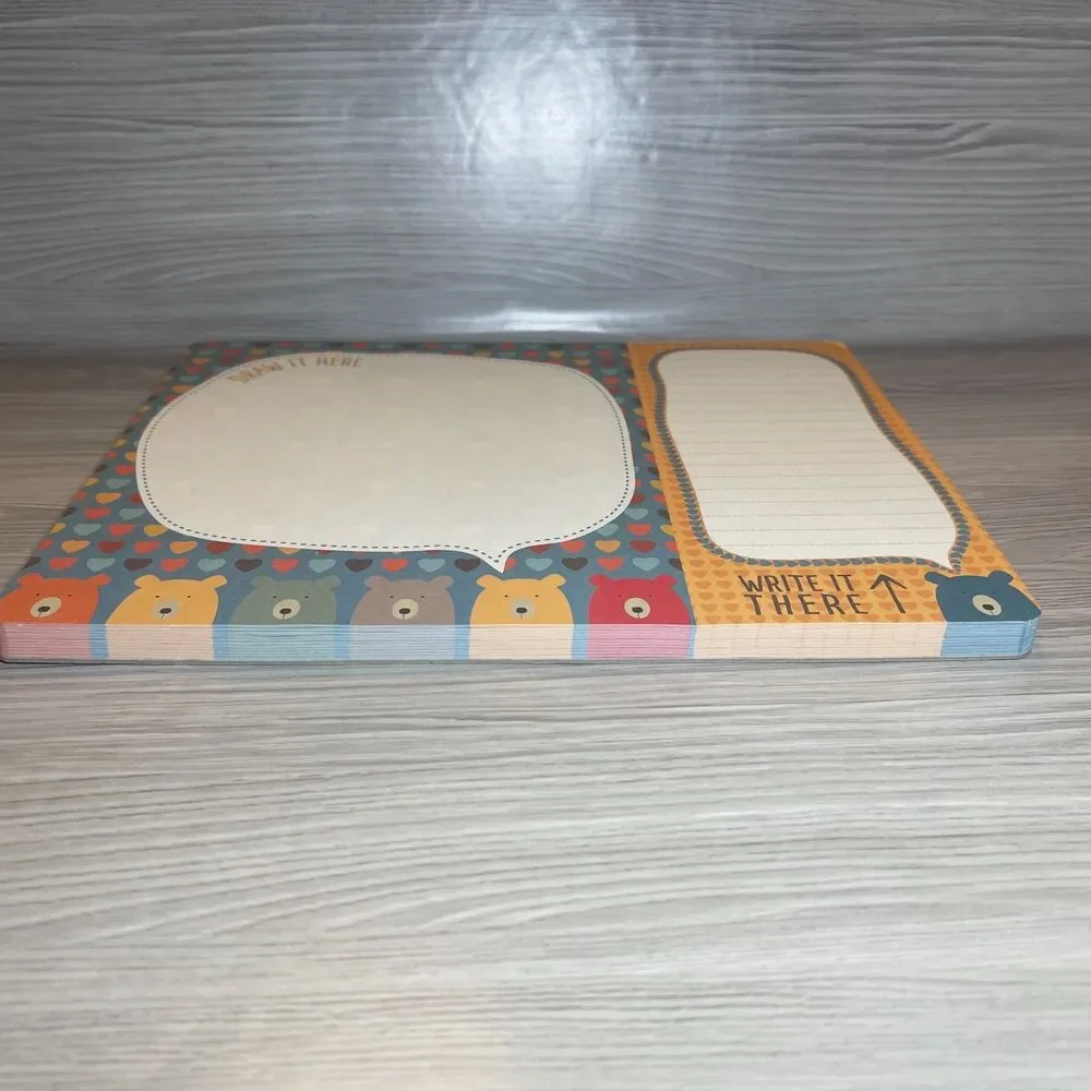 Draw It Here - Write it There | Bear Themed Make-a-List Perforated Notepad